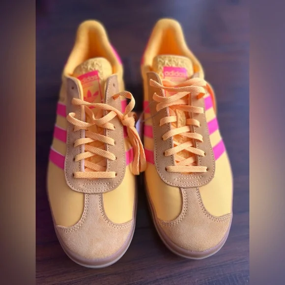 New Adidas Women's Gazelle Bold Shoes - Spark Yellow - Picture 4 of 5
